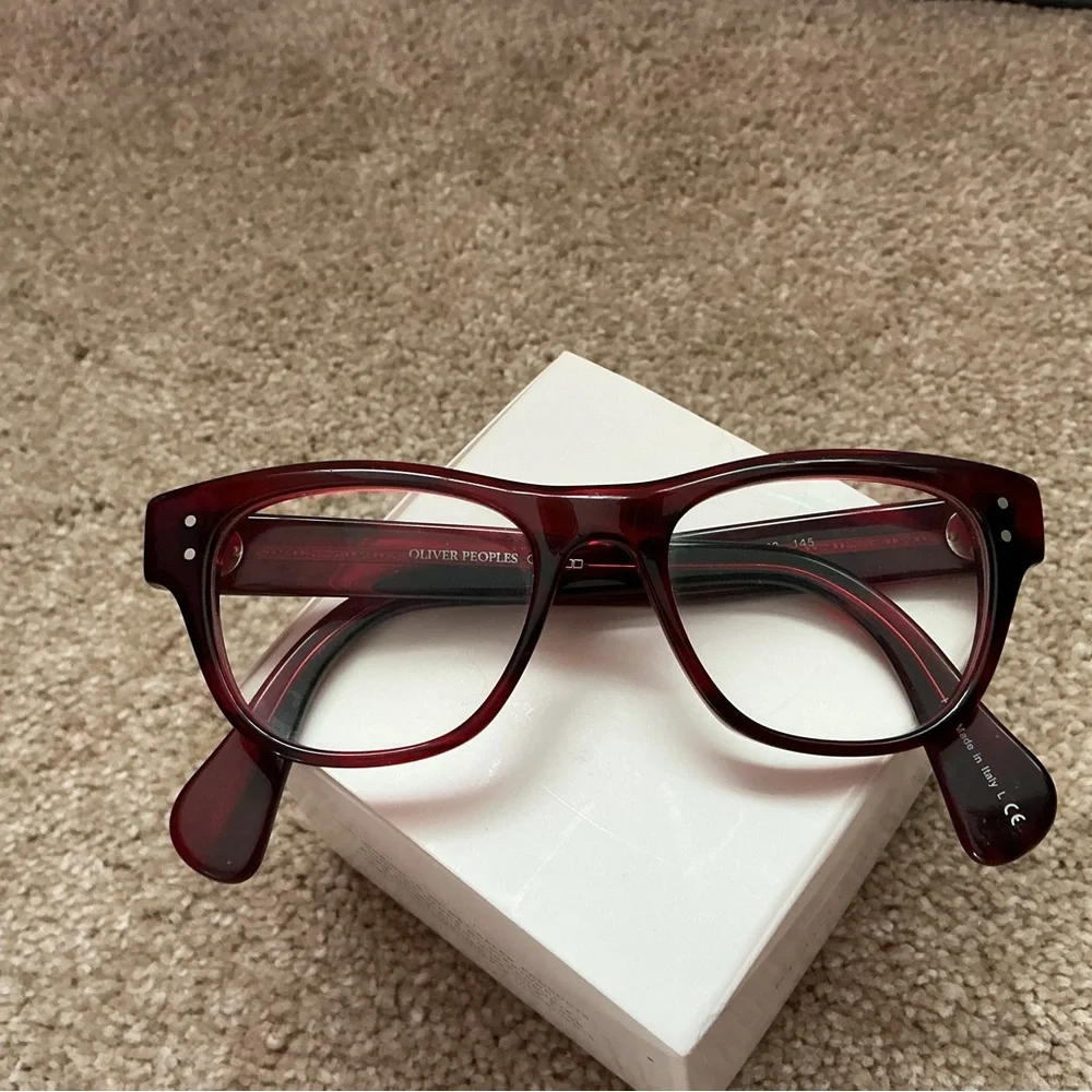 Oliver Peoples Deep Burgundy Acetate Eyeglasses